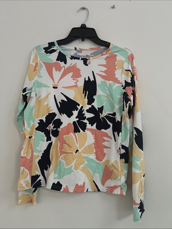 Hang Ten Tops - Hang Ten Floral Long Sleeve Tee - Mint, Coral, Yellow & Black